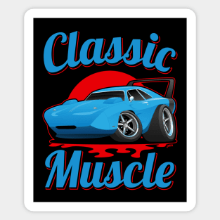 Classic Muscle Car Hot Rod Cartoon Sticker